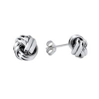 Four Double Strand 10mm 9ct White Gold Knot Earrings
