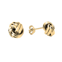 Four Double Strand 10mm 9ct Yellow Gold Knot Earrings
