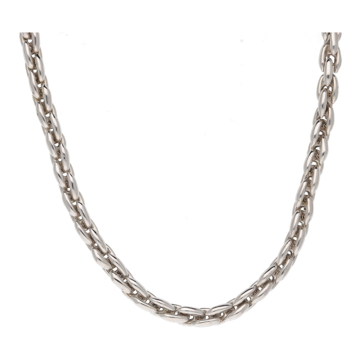 Tight Oval Link 9ct White Gold Necklace