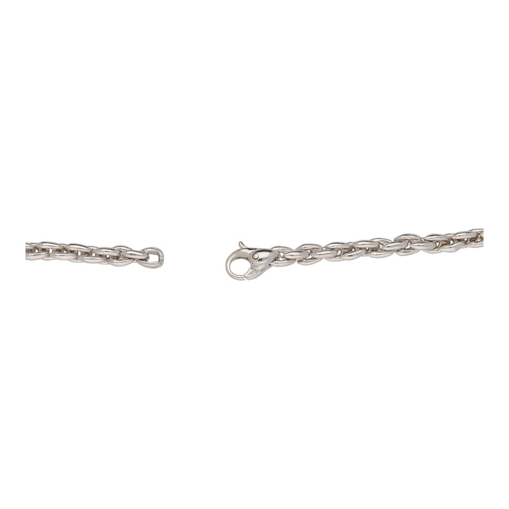 Tight Oval Link 9ct White Gold Necklace