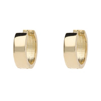 Rectangular Section 9ct Yellow Gold 13mm Huggy Earrings - Michael Jones Jeweller