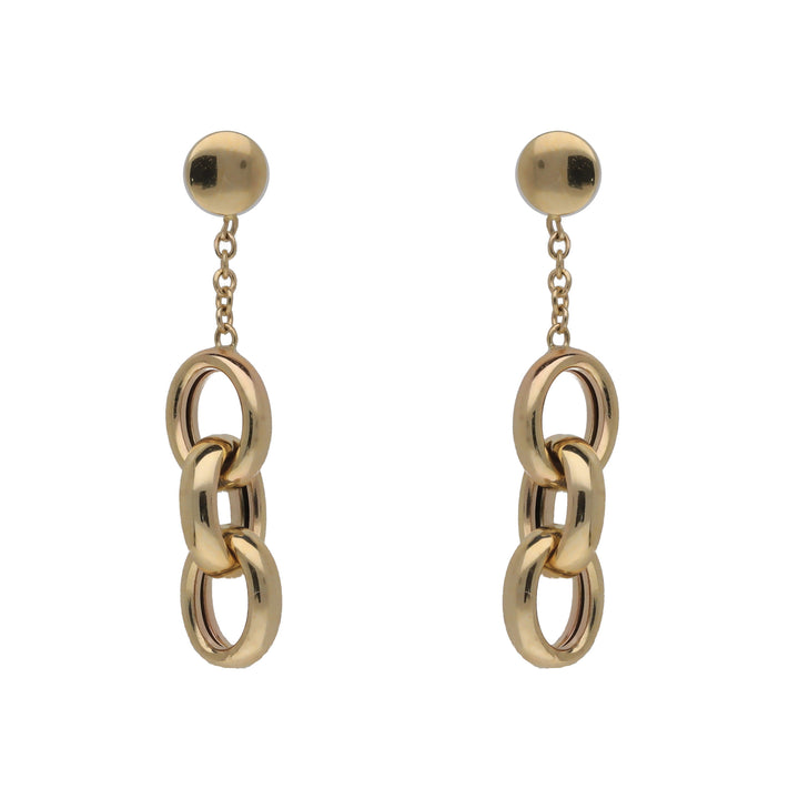 Link and Chain 9ct Yellow Gold Drop Earrings