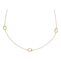 Open Oval Ring 9ct Yellow Gold Station Necklace - Michael Jones Jeweller