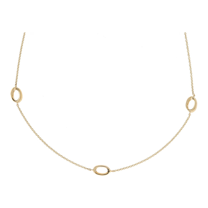Open Oval Ring 9ct Yellow Gold Station Necklace - Michael Jones Jeweller