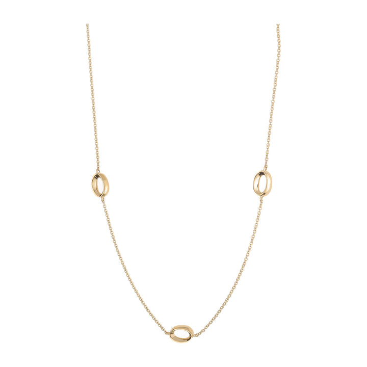 Open Oval Ring 9ct Yellow Gold Station Necklace