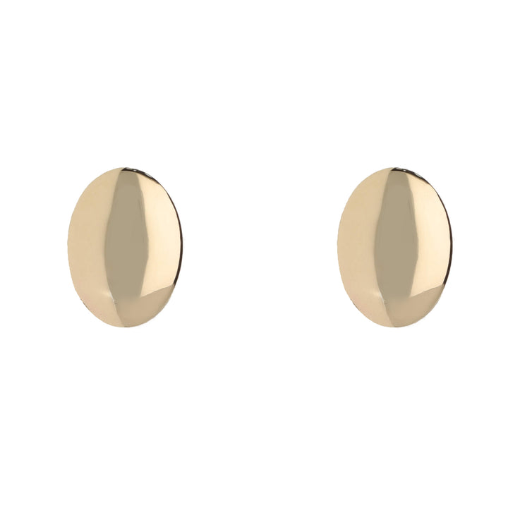 Domed Oval 9ct Yellow Gold Stud Earrings - Michael Jones Jeweller