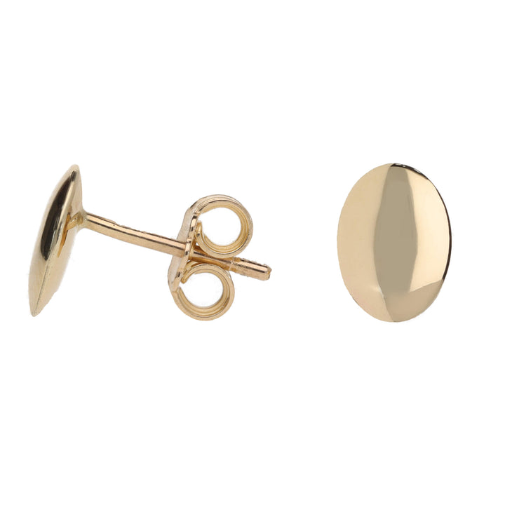 Domed Oval 9ct Yellow Gold Stud Earrings - Michael Jones Jeweller