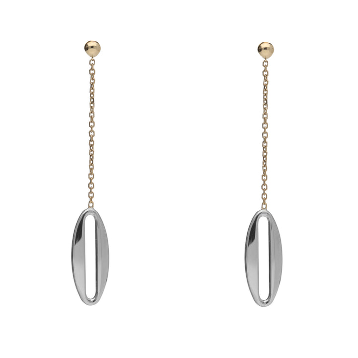 Chain Drop 9ct Yellow and White Gold Earrings - Michael Jones Jeweller
