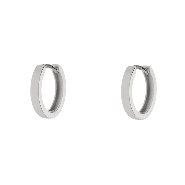 Flat Section 9ct White Gold 16mm Hoop Earrings - Michael Jones Jeweller