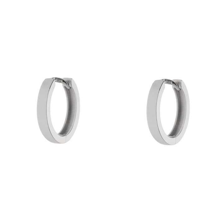 Flat Section 9ct White Gold 16mm Hoop Earrings