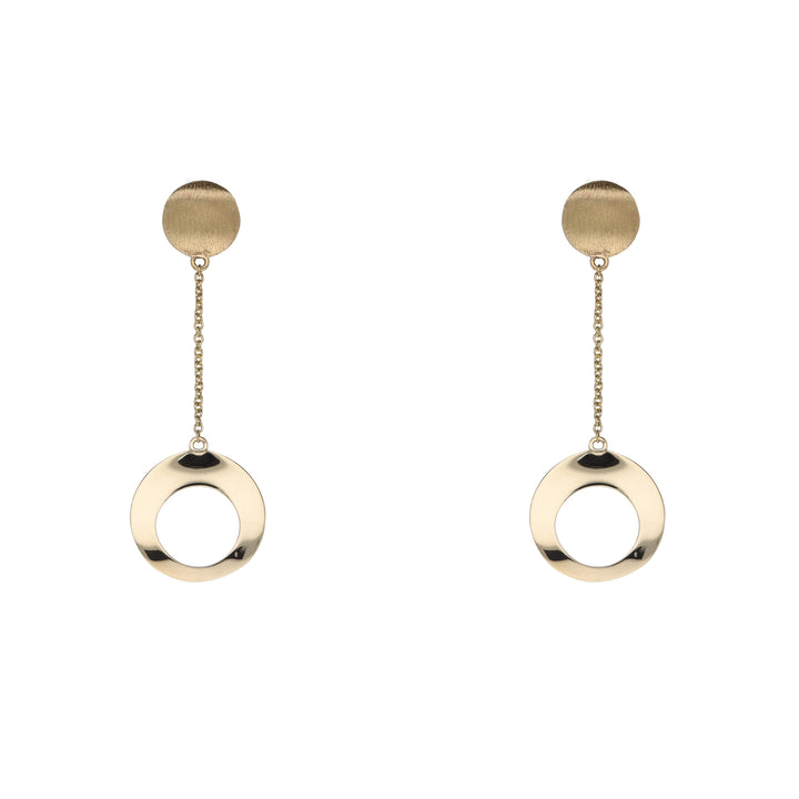 Circle Chain 9ct Yellow Gold Drop Earrings - Michael Jones Jeweller