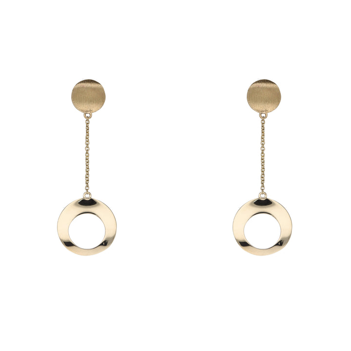 Circle Chain 9ct Yellow Gold Drop Earrings