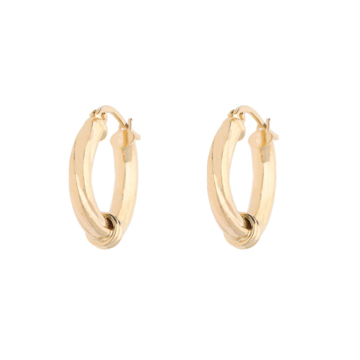 Twist 9ct Yellow Gold Hoop Earrings