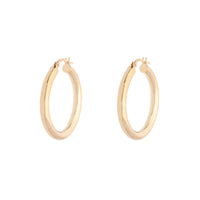 Plain 9ct Yellow Gold Hoop Earrings 24mm