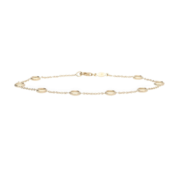 Open Circle Station Link 9ct Yellow Gold Bracelet