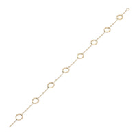 Open Circle Station Link 9ct Yellow Gold Bracelet