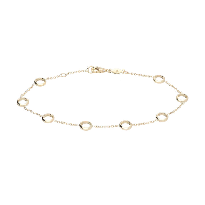 Open Circle Station Link 9ct Yellow Gold Bracelet
