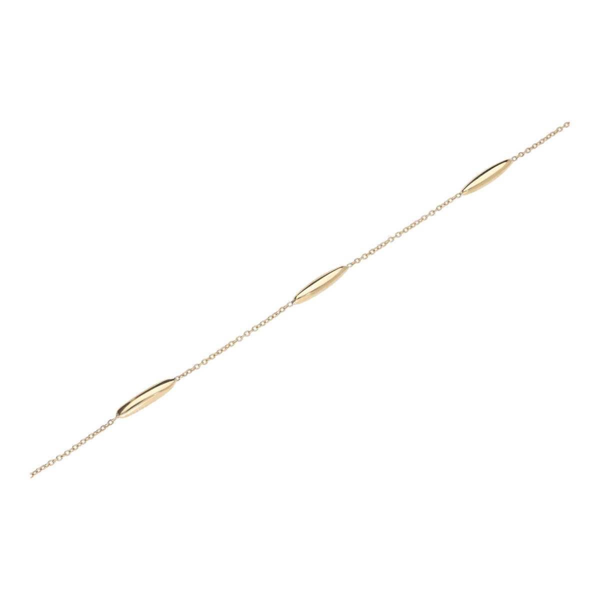 Long Oval 9ct Yellow Gold Station Link Bracelet - Michael Jones Jeweller