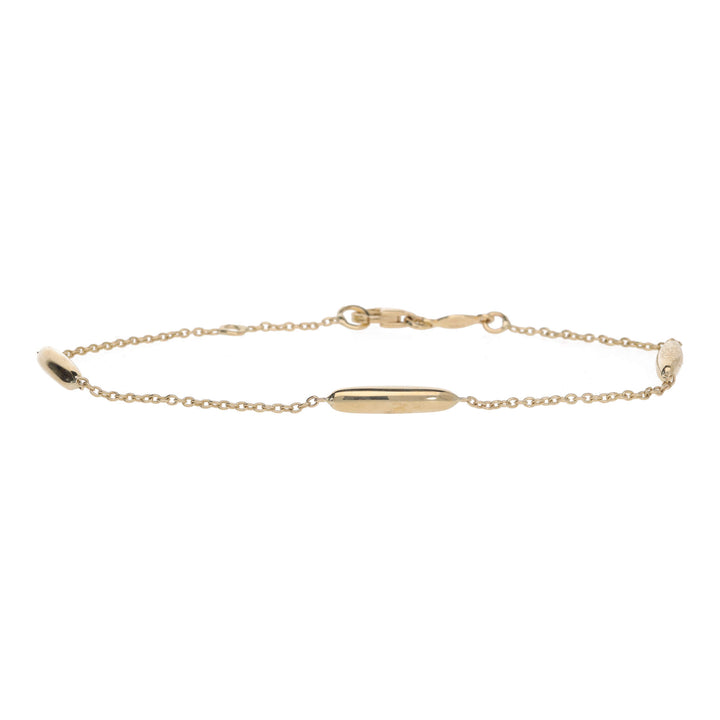 Long Oval 9ct Yellow Gold Station Link Bracelet - Michael Jones Jeweller
