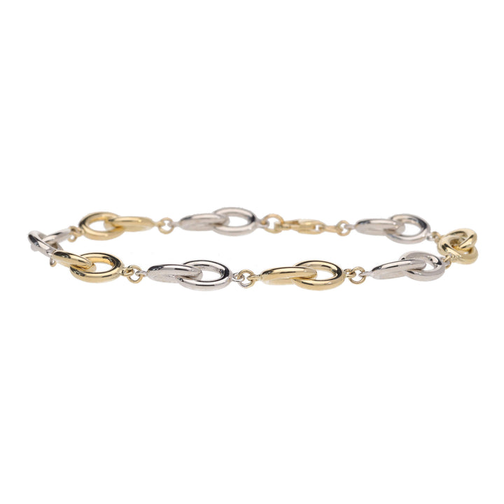 Oval Link 9ct Yellow and White Gold Bracelet