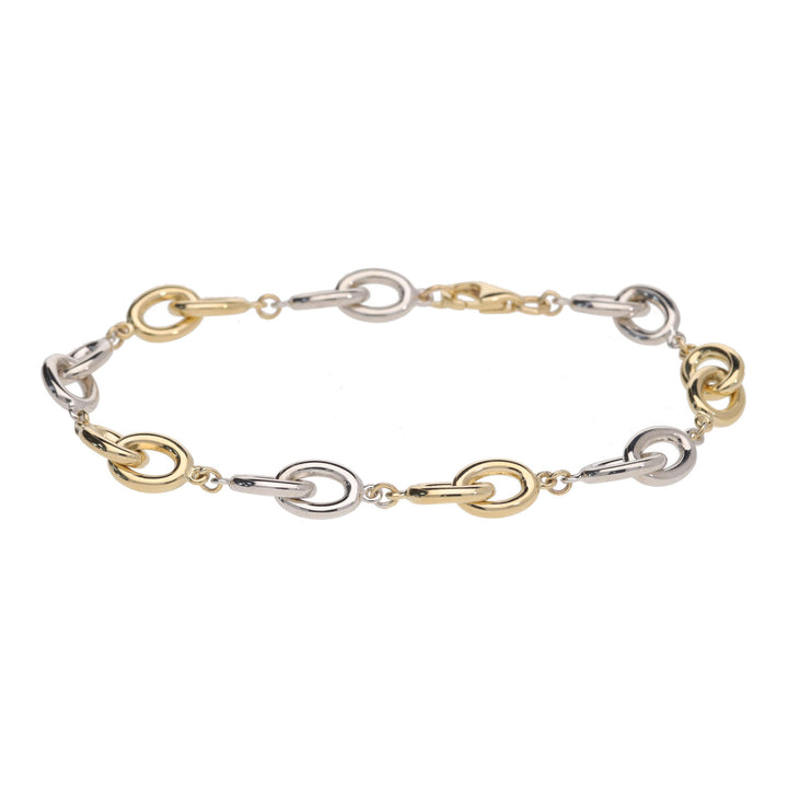 Oval Link 9ct Yellow and White Gold Bracelet