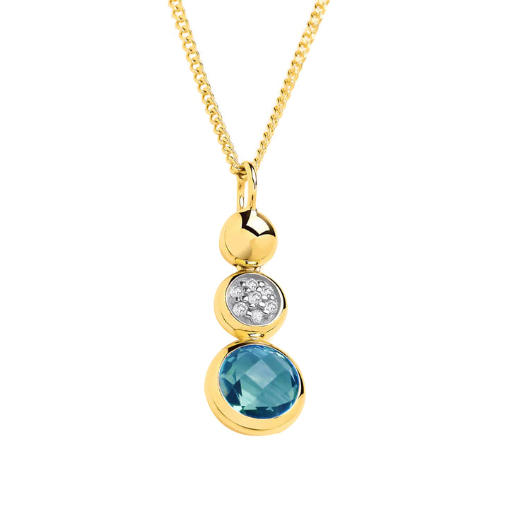 Blue Topaz and Diamond Collar Set Necklace