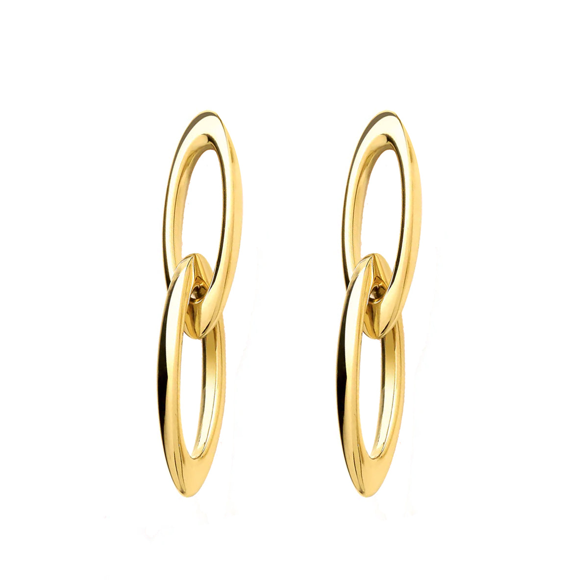 Linked 9ct Yellow Gold Drop Earrings - Michael Jones Jeweller