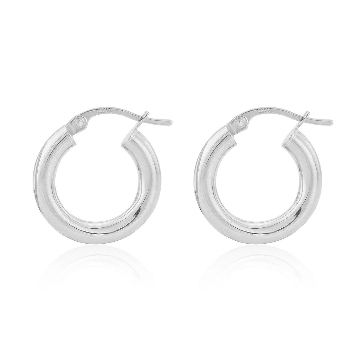 9ct White Gold Extra Small Hoop Earrings - Michael Jones Jeweller