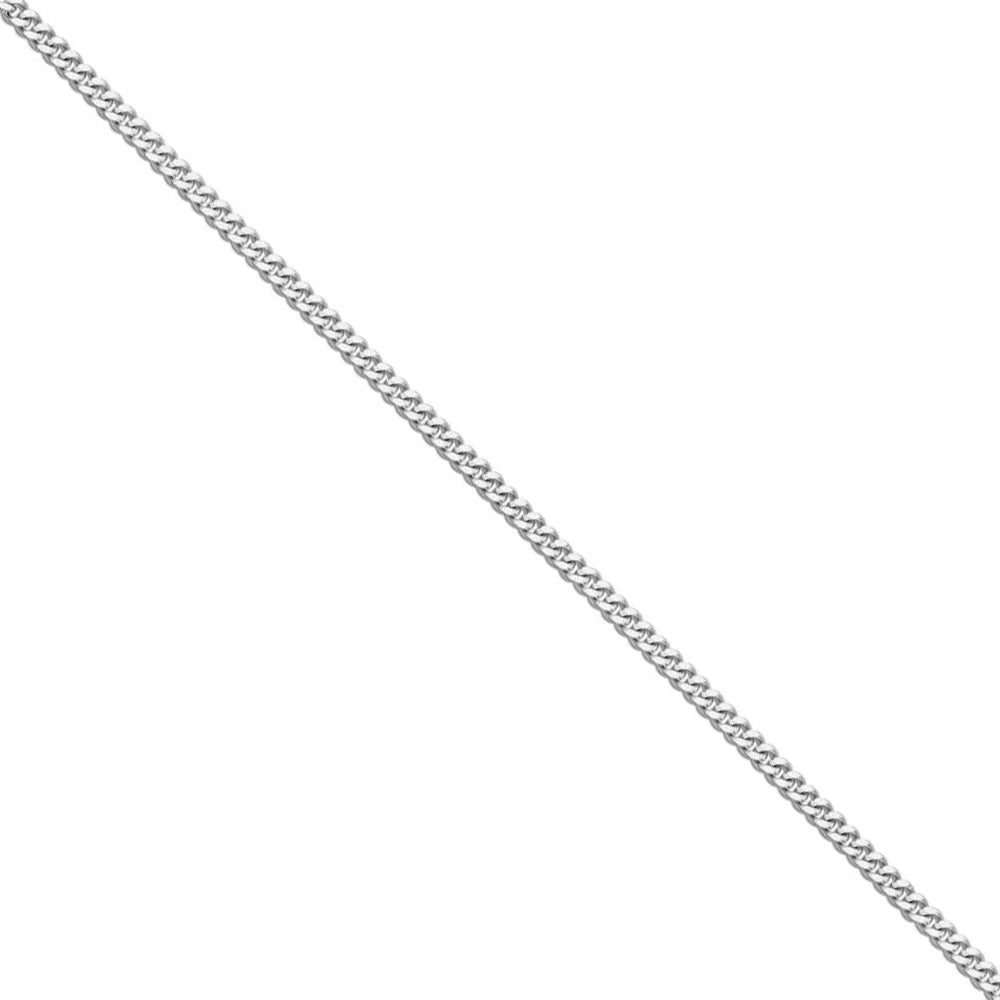16 Inch 9ct White Gold Diamond Cut Curb Chain - Michael Jones Jeweller