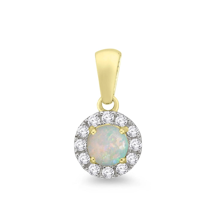 Opal and Diamond 9ct Yellow Gold Pendant