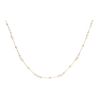Freshwater Pearl Station Link 9ct Yellow Gold Necklace