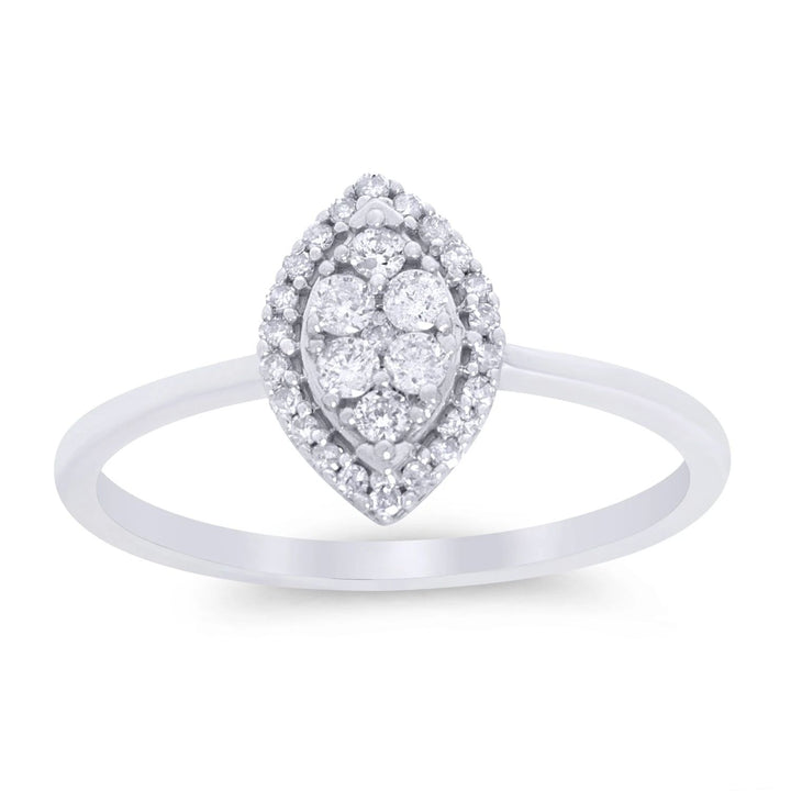 Diamond Marquise Cluster 9ct White Gold Ring