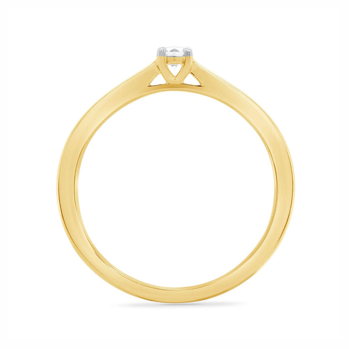 Diamond 0.15ct Solitaire 9ct Yellow Gold Ring (N)