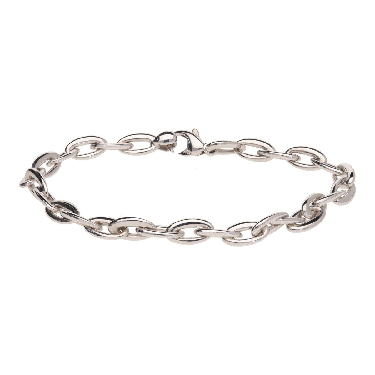 Oval Link White Gold Bracelet - Michael Jones Jeweller