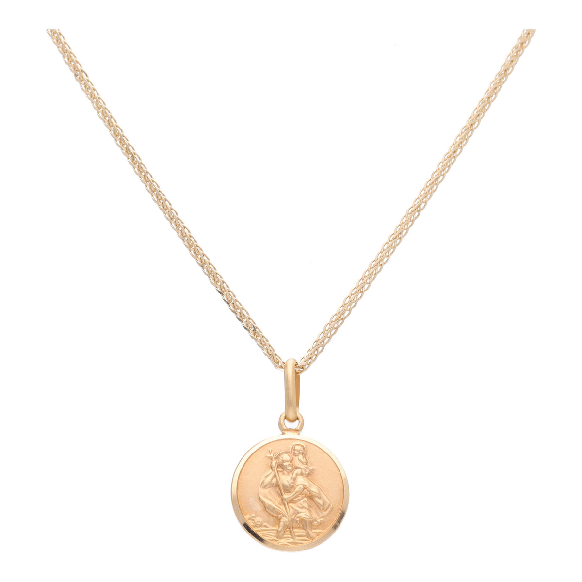 St Christopher 12mm 9ct Yellow Gold Pendant - Michael Jones Jeweller