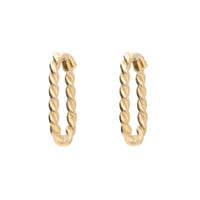 Oval Twist 9ct Yellow Gold Hoop Earrings - Michael Jones Jeweller