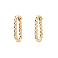 Oval Twist 9ct Yellow Gold Hoop Earrings