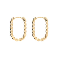 Oval Twist 9ct Yellow Gold Hoop Earrings - Michael Jones Jeweller