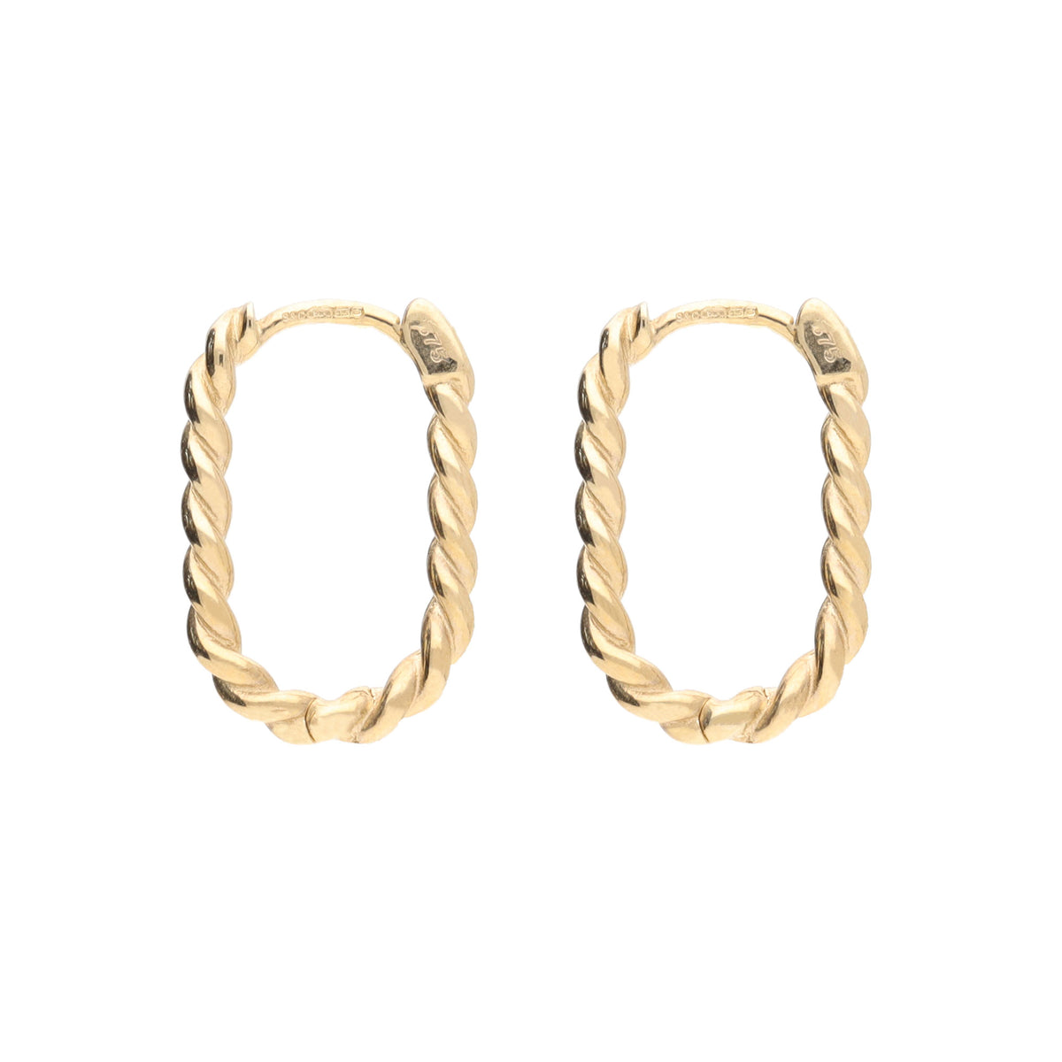 Oval Twist 9ct Yellow Gold Hoop Earrings - Michael Jones Jeweller