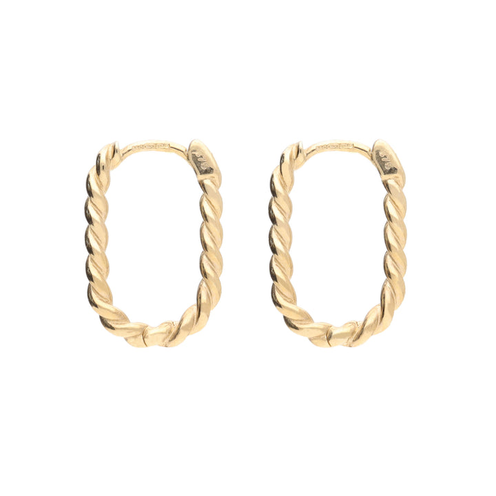 Oval Twist 9ct Yellow Gold Hoop Earrings