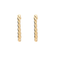 Oval Twist 9ct Yellow Gold Hoop Earrings - Michael Jones Jeweller