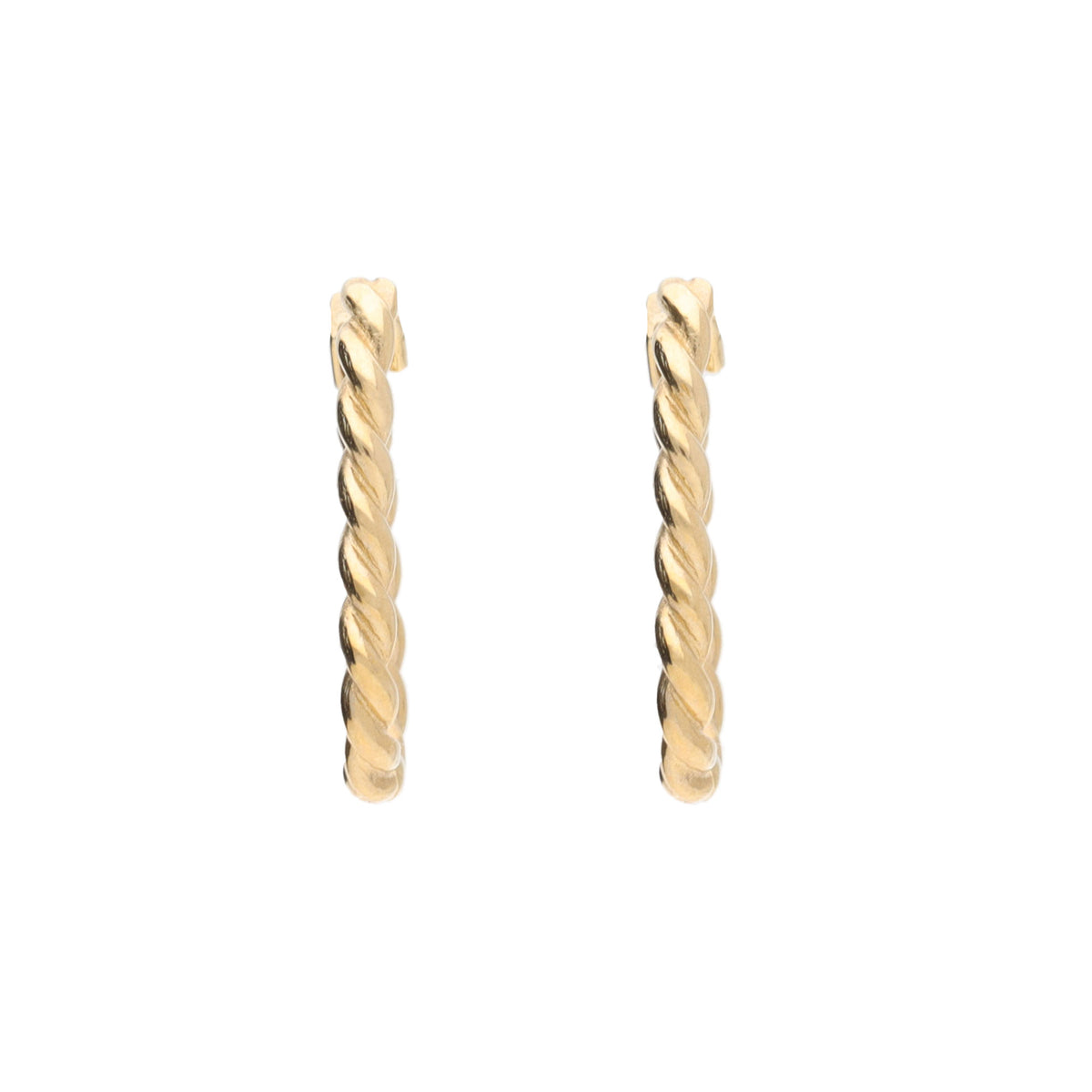 Oval Twist 9ct Yellow Gold Hoop Earrings - Michael Jones Jeweller