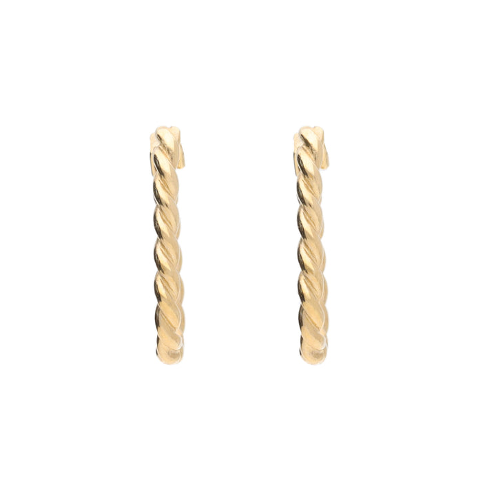 Oval Twist 9ct Yellow Gold Hoop Earrings