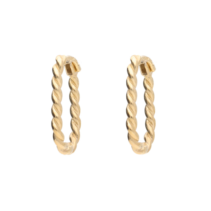 Oval Twist 9ct Yellow Gold Hoop Earrings