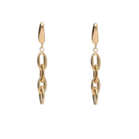 Oval Link 9ct Yellow Gold Drop Earrings - Michael Jones Jeweller