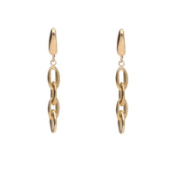 Oval Link 9ct Yellow Gold Drop Earrings