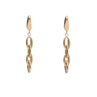 Oval Link 9ct Yellow Gold Drop Earrings - Michael Jones Jeweller