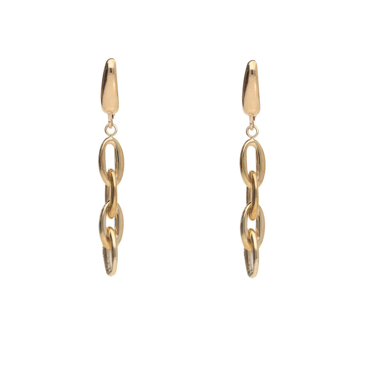 Oval Link 9ct Yellow Gold Drop Earrings