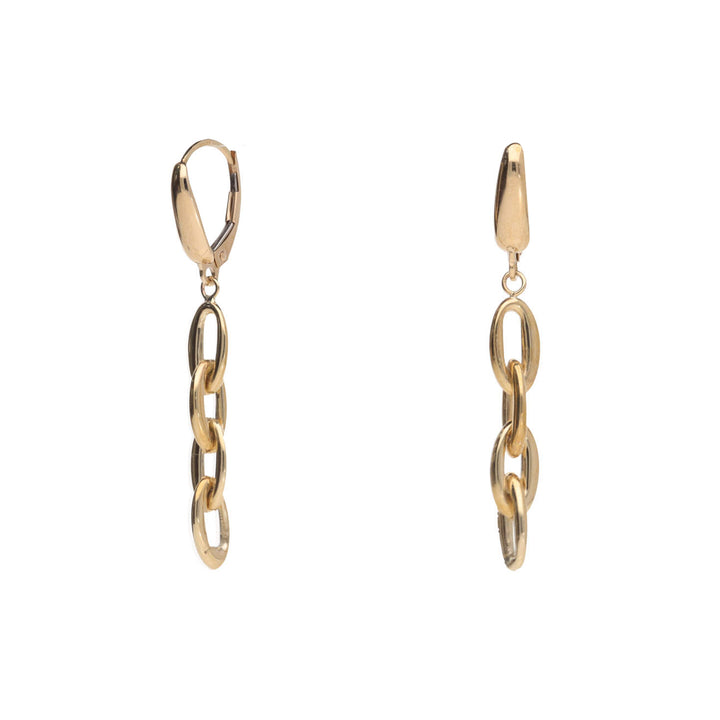 Oval Link 9ct Yellow Gold Drop Earrings - Michael Jones Jeweller