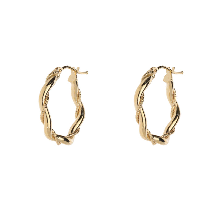 Twisted 20mm 9ct Yellow Gold Hoop Earrings - Michael Jones Jeweller